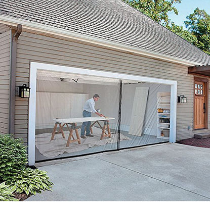 Double Garage Screen Door Magnetic Middle Customized Mosquito Net  Door